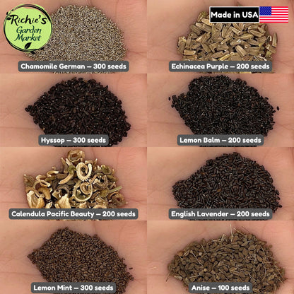 8 Medicinal Herb Collection 1800+ Seeds, Non-GMO, Fast Growing, Easy to Grow for Planting Indoor & Outdoor Gardening