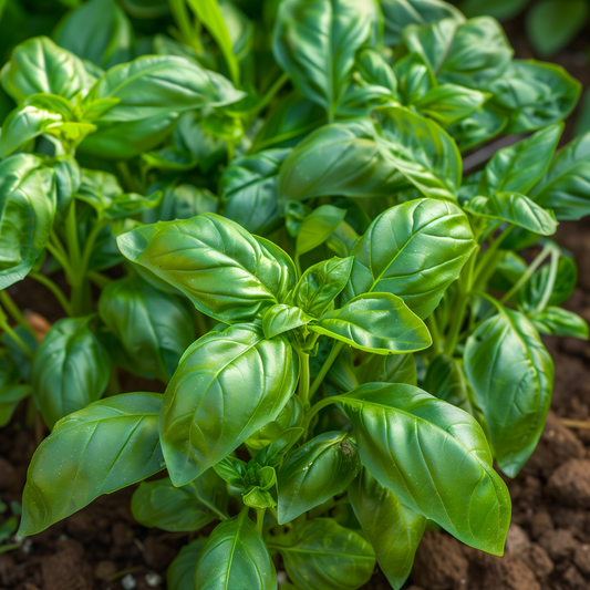Italian Basil Seeds, Large Leaf, Heirloom, Culinary, Edible, Non-GMO, Easy to Grow for Planting Indoor & Outdoor Gardening
