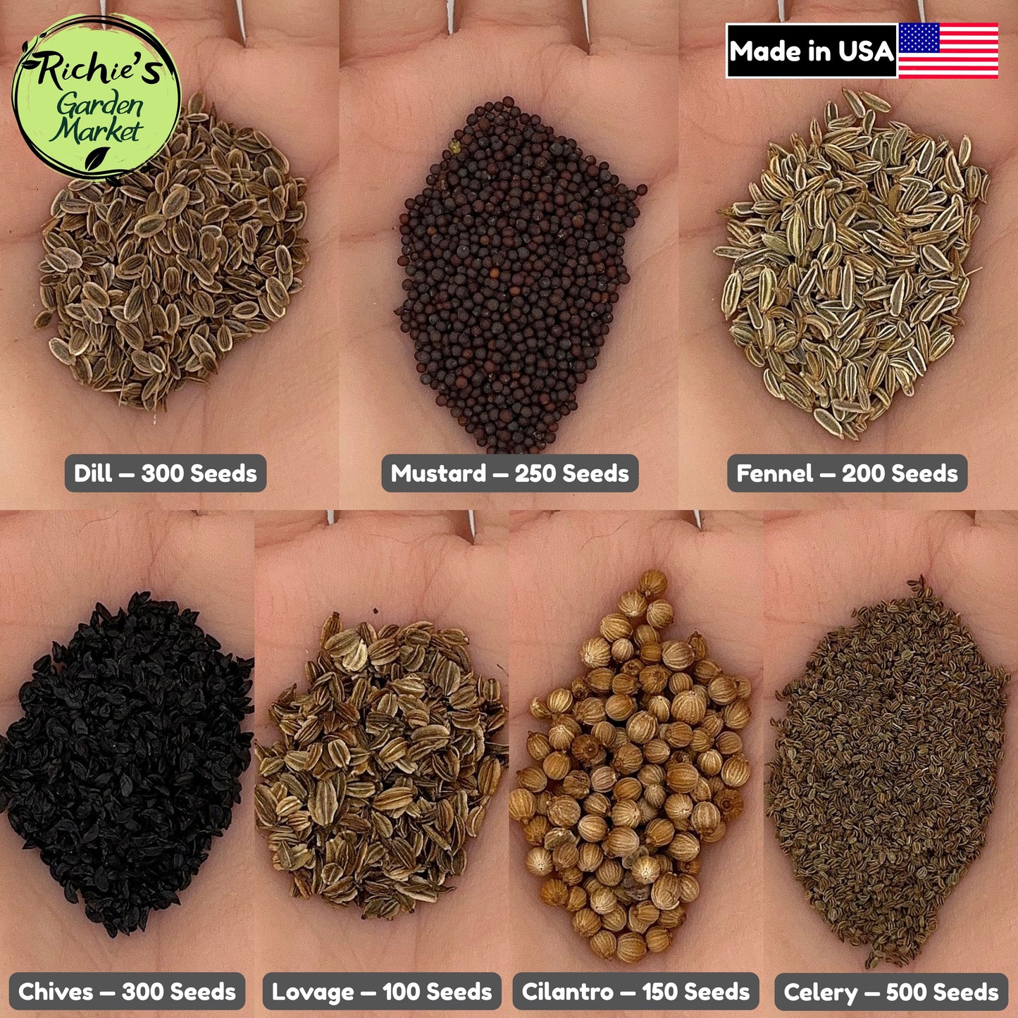 Canning & Pickling Herb Seeds Set, Classic 7-Variety, Non-GMO, Fast Growing, Easy to Grow for Planting Indoor & Outdoor Gardening